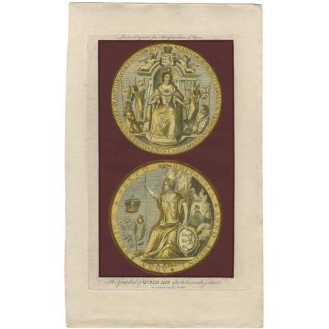 Great Seal of Queen Anne After Union with Scotland, Harrison 1786