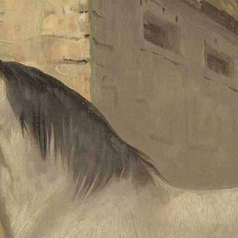 Antique Print of a Breton Horse by O. Eerelman, 1898, close-up 1