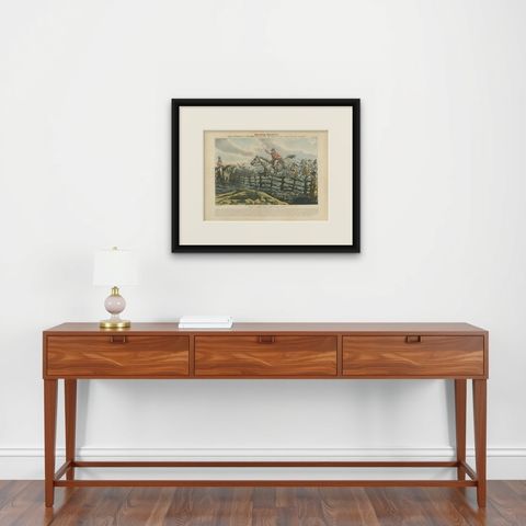 Antique Print 'Half a Crown, You Dont Clear It!!!' by H. Alken, shown framed on a wall