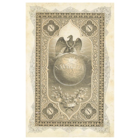 Napoleon Bonaparte, Imperial Eagle and World Allegory, French Engraving, 1843