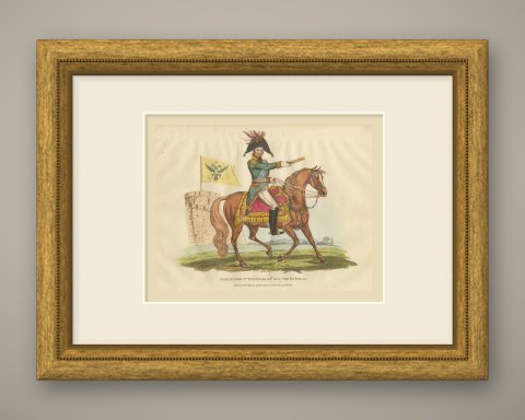 Tsar Alexander I with Telescope Before a Double Eagle Flag, 1815, shown framed