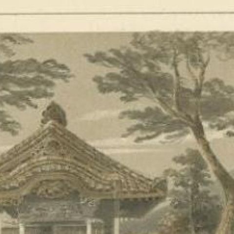Antique Print of the Mariners Temple in Shimoda by Hawks, 1856, close-up 1