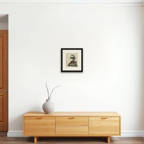Antique Handcolored Engraving of Beaver and Webbed Appendages, c.1800, shown framed on a wall