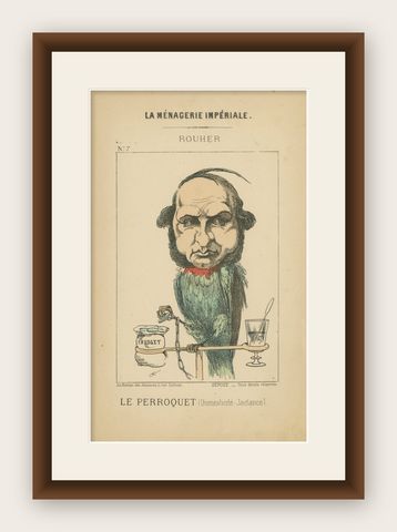 Imperial Menagerie: Eugène Rouher - The Parrot (Domesticity - Boastfulness) 1870, shown framed