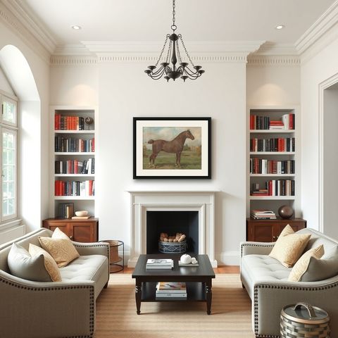 Antique Print of the Hackney Horse by O. Eerelman, 1898, shown framed in a room