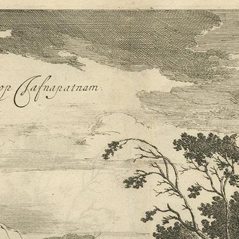 Antique Print of Horse Catching in Ceylon/Sri Lanka by P. Baldaeus (1672), close-up 1