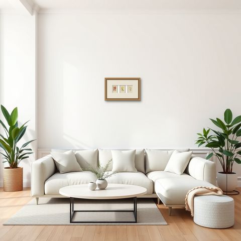 Antique Orchid and Flower Prints, Gladiolus, Jonquil, and Narcissus, 1897, shown framed in a room