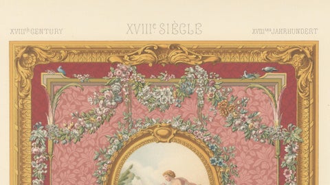 Louis XVI Floral Decorative Panel Chromolithograph by Racinet, Paris, c.1873, close-up 6