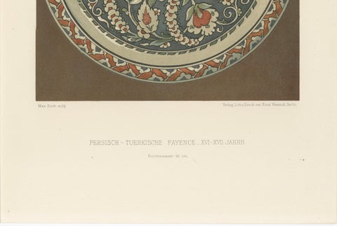 Persian-Turkish Faience Plate with Spiraling Floral Design, Julius Lessing 1890, close-up 1