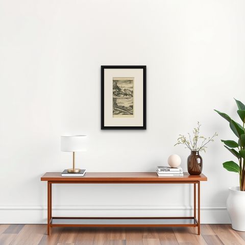 Antique Print of Fish Species 'no. 449' by Valentijn '1726', shown framed on a wall