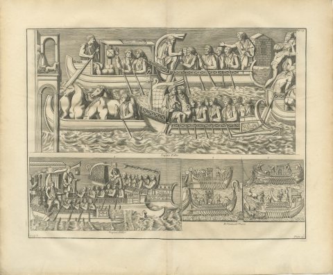 Oared Galleys and Horse Transports from Trajan's Column, 1722, view 2