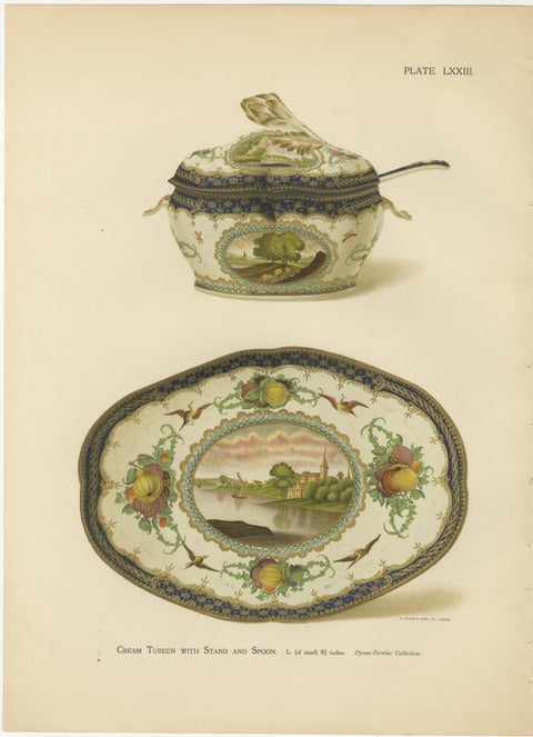 Pair of Worcester Porcelain Vase Designs, Pheasant & Panels, Gold Decorated 1910, view 3