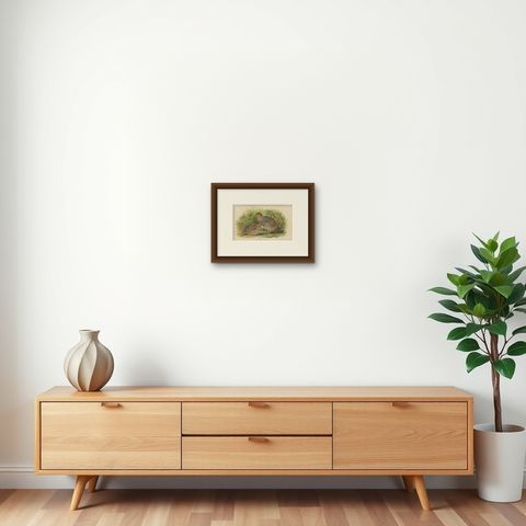 Antique Bird Print of The Painted Partridge by Hume & Marshall, 1879, shown framed on a wall