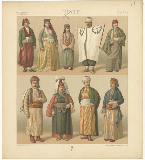 Turkey - Turque - Turkey Antique Chromolithograph Print, Circa 1880, view 3