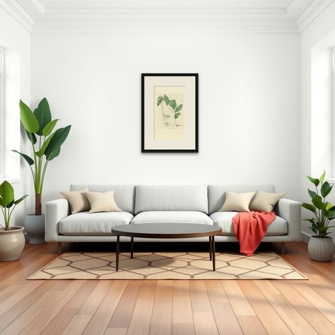 Antique Botany Print of the Common Solomon's-Seal by Curtis, 'circa 1817', shown framed in a room
