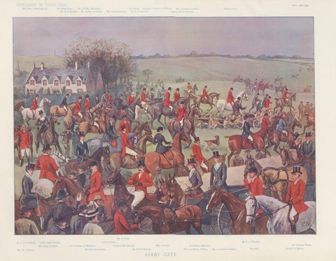 Vanity Fair Fox Hunting Chromolithograph, Quorn Hunt at Kirby Gate, 1901, close-up 1