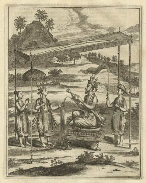 Old Print of Vishnu and the Fifth Incarnation, 1672, close-up 1