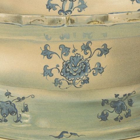 Persian Faience Bowl with Blue Floral Ornament, Julius Lessing, Berlin 1890, close-up 6