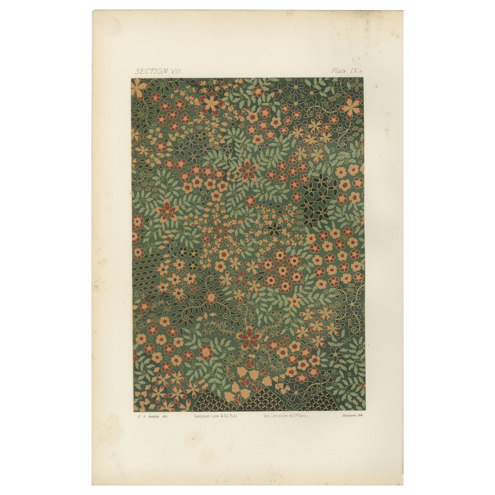 Japanese Floral Design Pattern, from Audsley’s Decorative Art, 1884