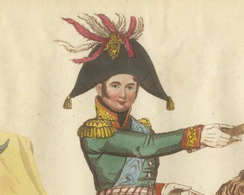 Tsar Alexander I with Telescope Before a Double Eagle Flag, 1815, close-up 1