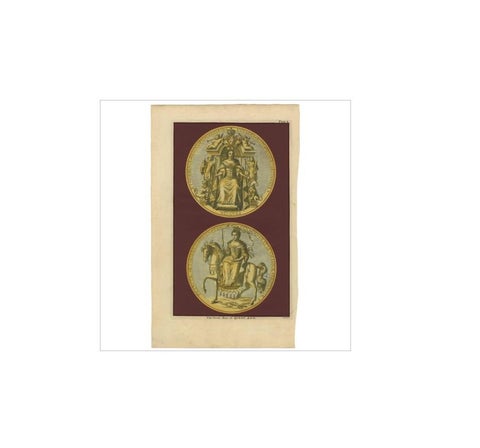 Antique Print of the Great Seal of Queen Anne, Rapin’s History of England 1786, view 4