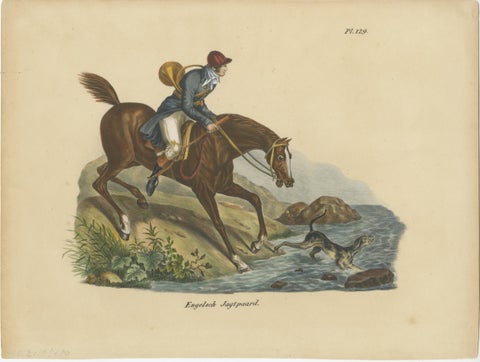 Set of 3 Antique Hand Colored Prints of English Horses, view 2