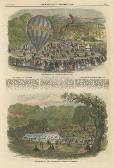 Victorian Leisure: Balloon Races at Cremorne and Floral Fêtes at Bishop Auckland, close-up 1