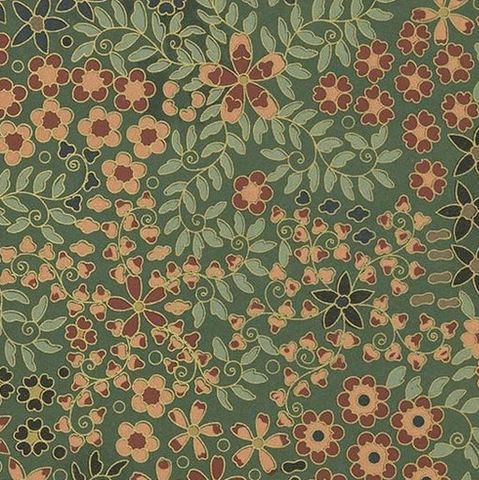 Antique Chromolithograph of Japanese Cloisonné Enamel, Floral Jar Surface, 1882, close-up 1