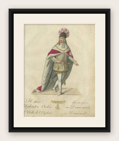 Knight of the Order of the Elephant: 18th-Century Danish Chivalric Elegance, shown framed