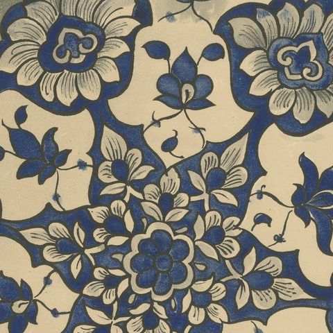 Damascus Faience Plate with Blue Floral Ornament, Julius Lessing, Berlin 1890, close-up 6