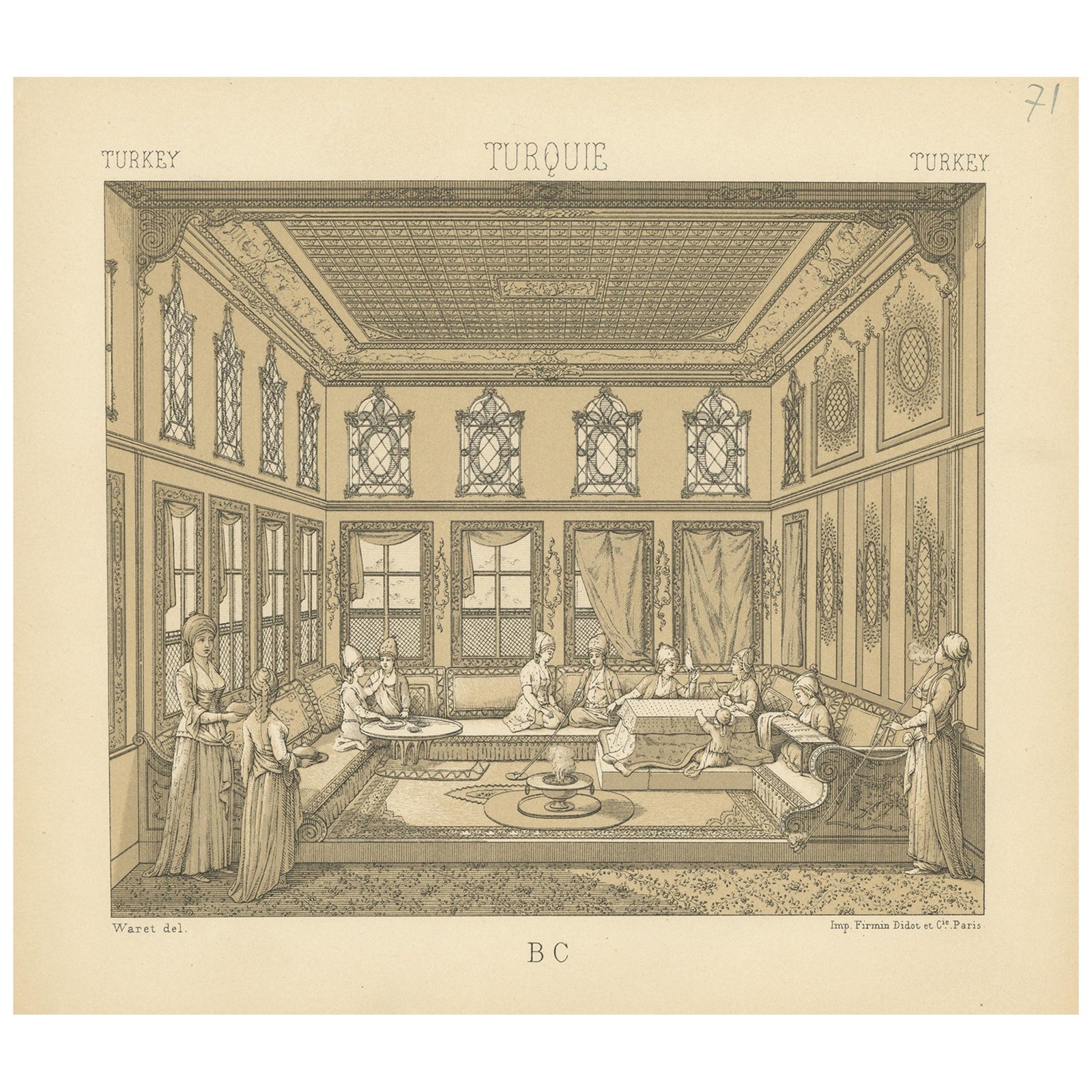 Turkey - Turque Antique Chromolithograph Print, Circa 1880
