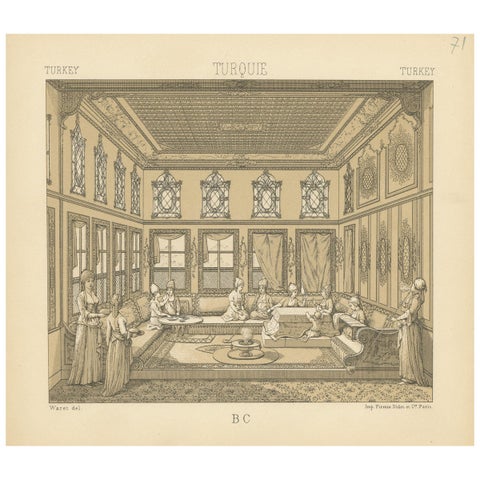 Turkey - Turque Antique Chromolithograph Print, Circa 1880