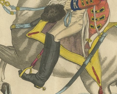 Lieutenant General Sir Eyre Coote on a Rearing Gray Horse, 1816, close-up 2