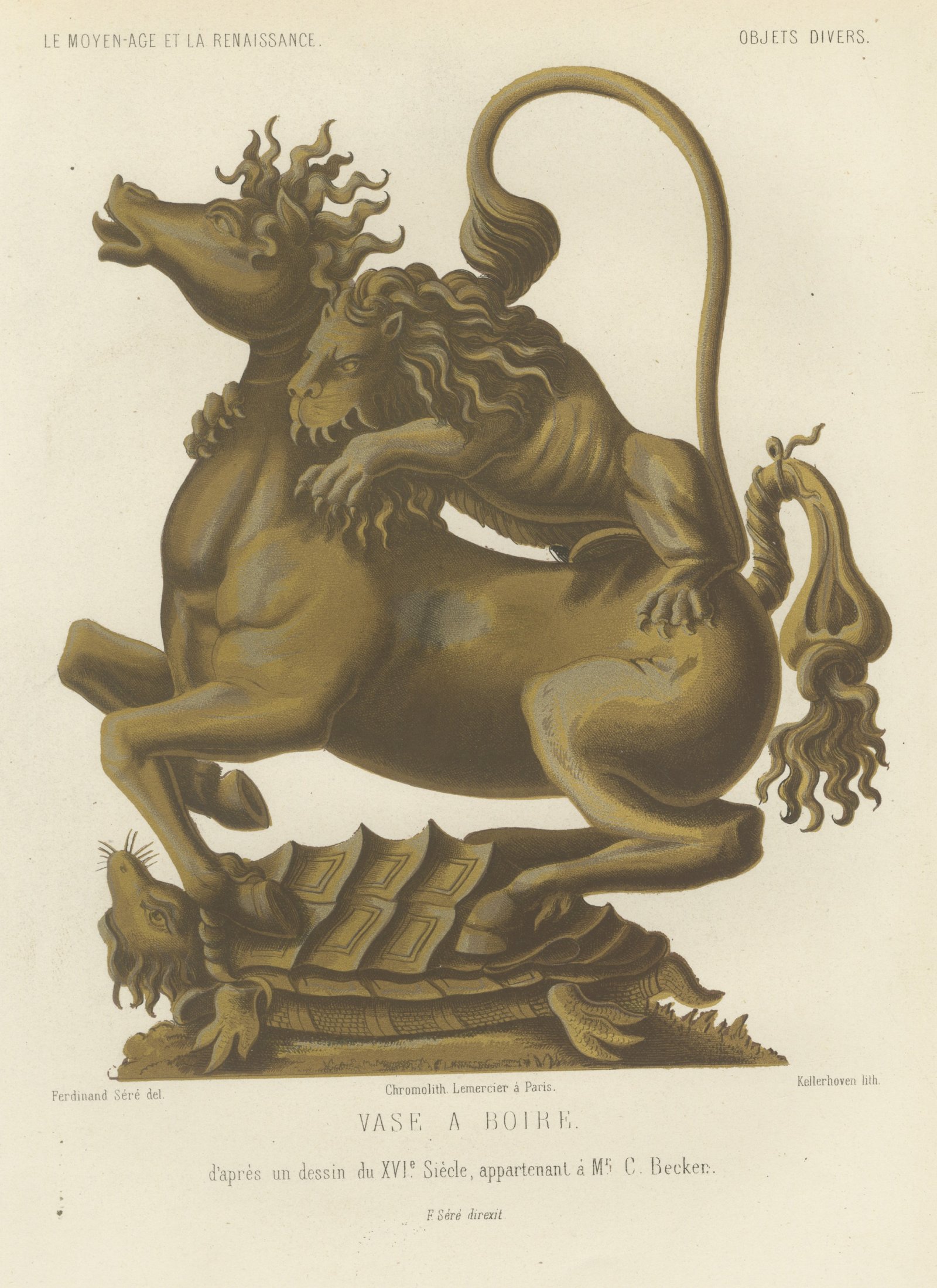 Lion and Horse Drinking Vessel after a Sixteenth Century Design, 1851