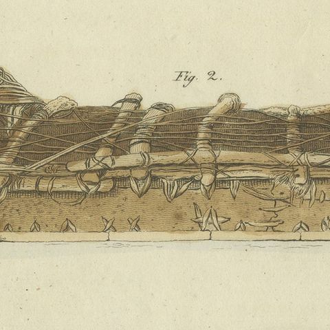 Antique Print of a Dog from Baffin Bay Greenland and a Dog Sled, ca.1800, close-up 2