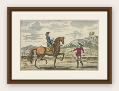Baroque Dressage Horse in Collection, Georg Simon Winter, 1678, shown framed