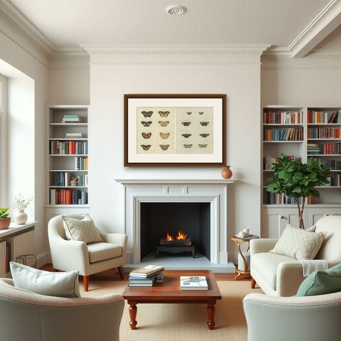 Set of 2 Antique Butterfly Prints 'Pl. 138' by Cramer, Published in 1779, shown framed in a room