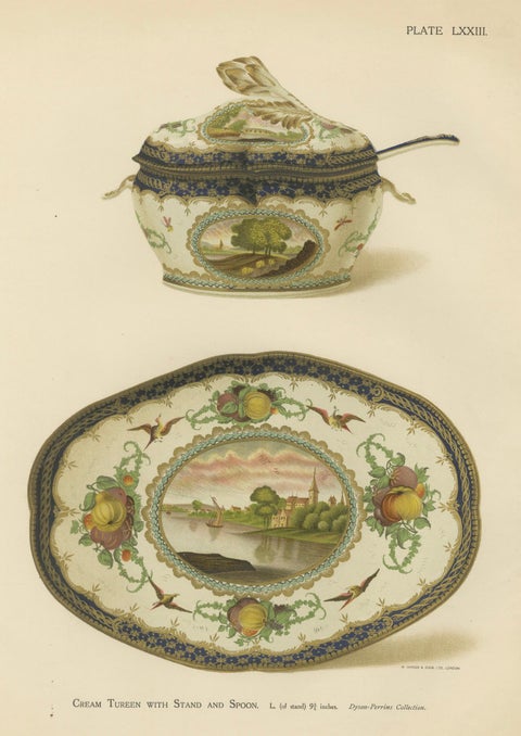 Pair of Worcester Porcelain Vase Designs, Pheasant & Panels, Gold Decorated 1910, close-up 4