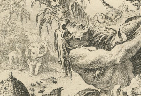 Allegorical Print of Lithology and Conchology by Boucher Fils, 18th Century, close-up 3