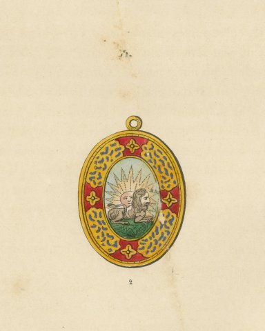 Persian Order of the Lion and Sun, Star and Badge, Plate LV, 1844, close-up 2
