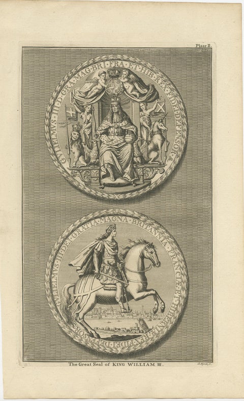Set of 4 Antique Print of Great Seals by Rapin de Thoyras, circa 1780, view 4