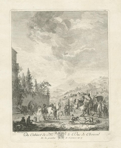 Antique Print of a Horse Fair Made after Wouwerman, 'circa 1780', view 3