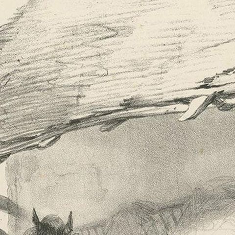 19th Century Antique Print of Horses and a Goat by Cooper, 1839, close-up 1