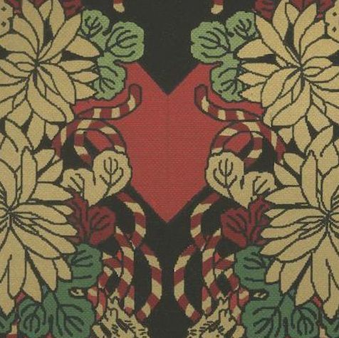 Japanese Floral and Butterfly Textile Pattern: Antique Lithograph, 1880s, close-up 6