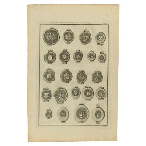 Antique Print of Seals of Nobility and Important Men of Scotland, 1792, view 2