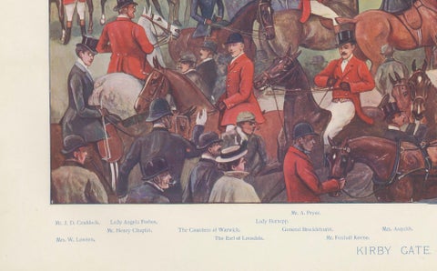 Vanity Fair Fox Hunting Chromolithograph, Quorn Hunt at Kirby Gate, 1901, close-up 4