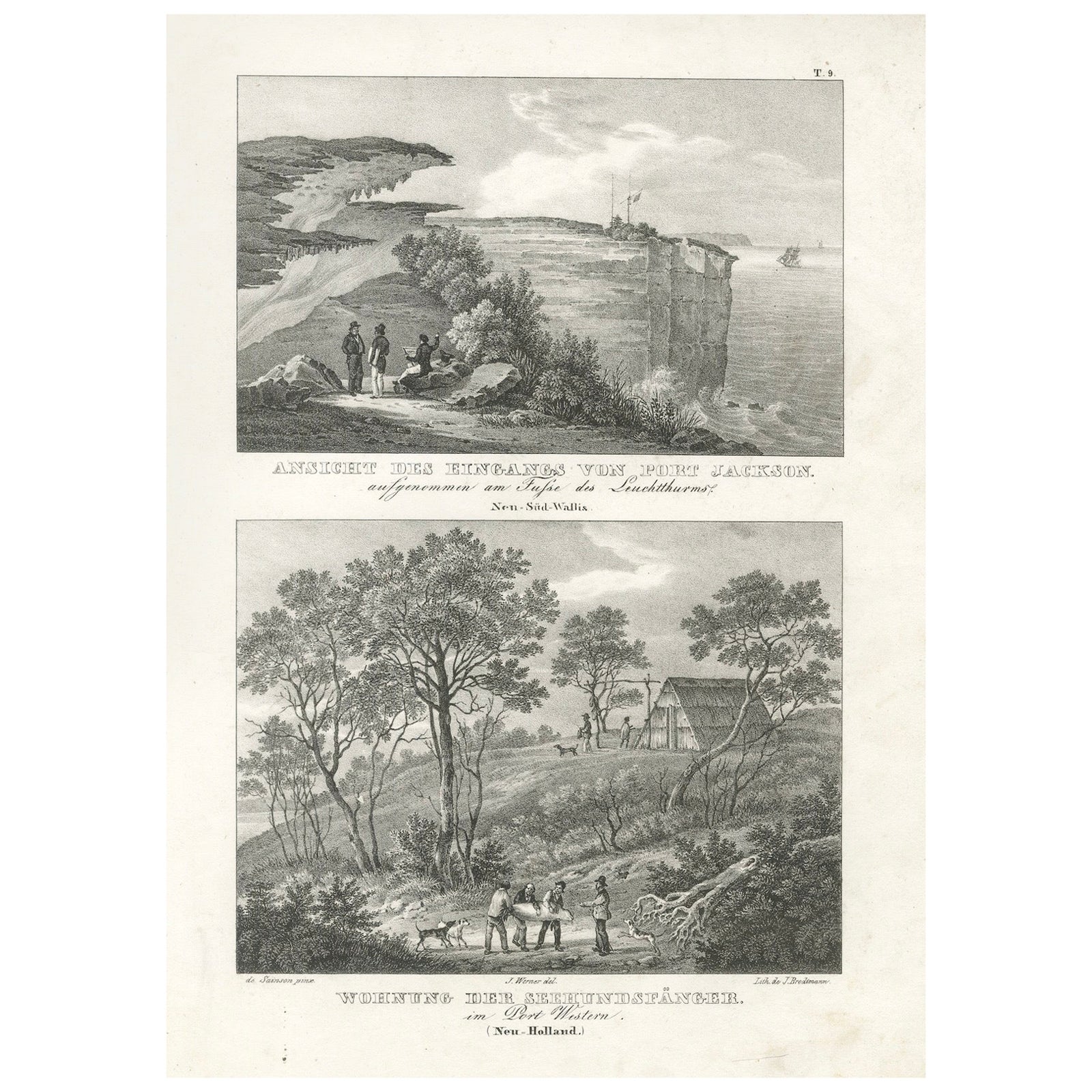 Views of Port Jackson and Seal Hunters' Dwelling, New Holland (New South Wales)