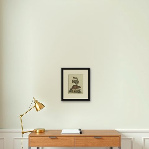 Patinca Rich Hand Colored Antique Print of a Beaver, Pubished in circa 1820, shown framed on a wall