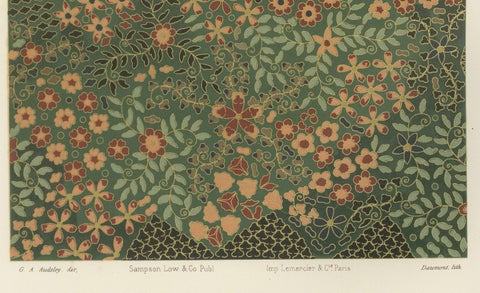 Japanese Floral Design Pattern, from Audsley’s Decorative Art, 1884, close-up 2