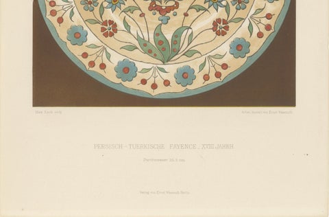 Persian-Turkish Faience Plate with Floral Medallion, J. Lessing, Berlin 1890, close-up 1
